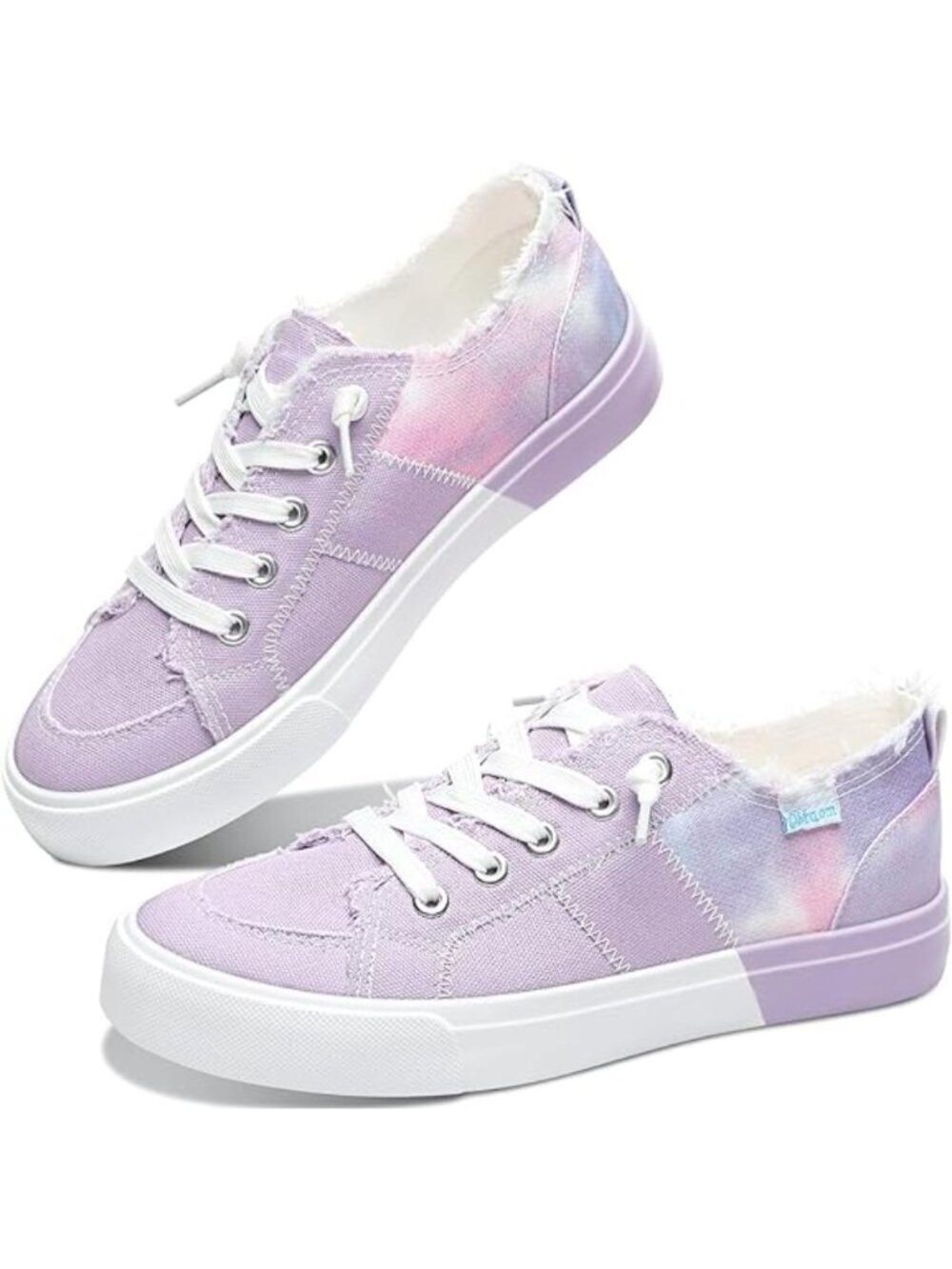Women's Stitching Purple Sneaker Washed and Leopard Canvas Slip on Shoes Fashion